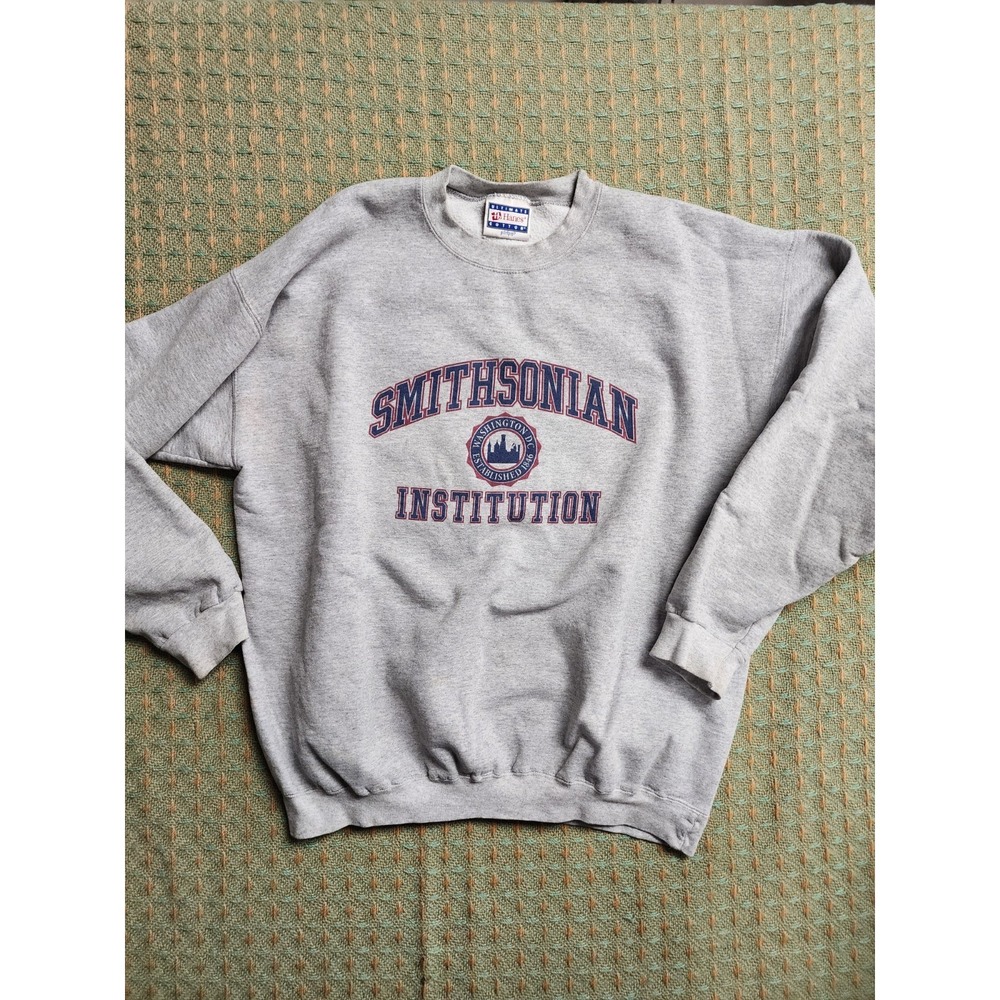 Vintage Smithsonian Institution Sweatshirt Sz Large Hanes Grey Cotton